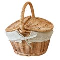 Picnic Wooden Basket Handheld Basket For Summer