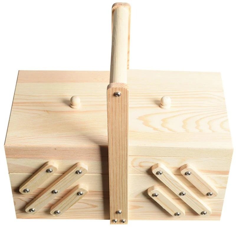 Wooden Sewing Box Jewelry Storage Box