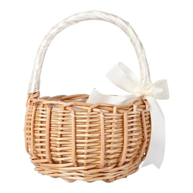 Woven Flower Basket Hand-Held For Flowers