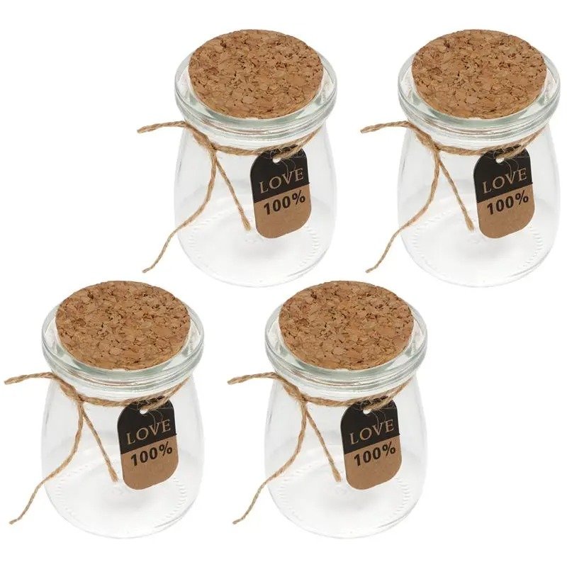 10pcs 100ML Heat Resistant Milk Glass Bottles With Wood Lid