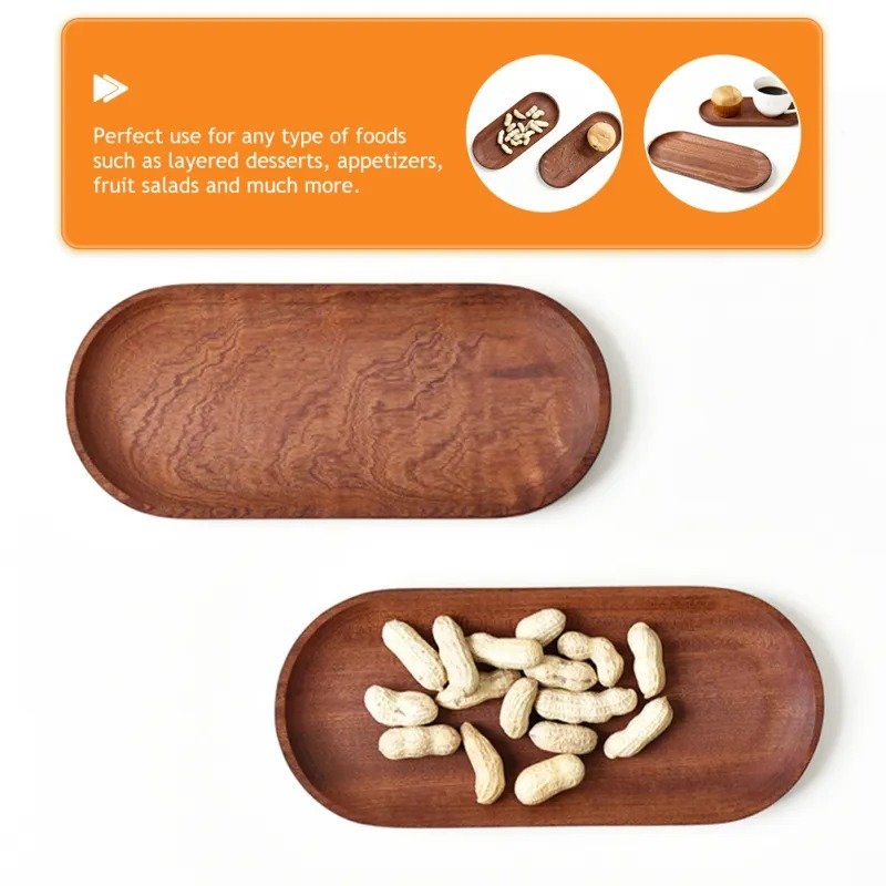 Wooden Tray For Coffee And Dessert Appetizer Serving