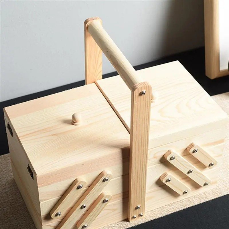 Wooden Sewing Box Jewelry Storage Box