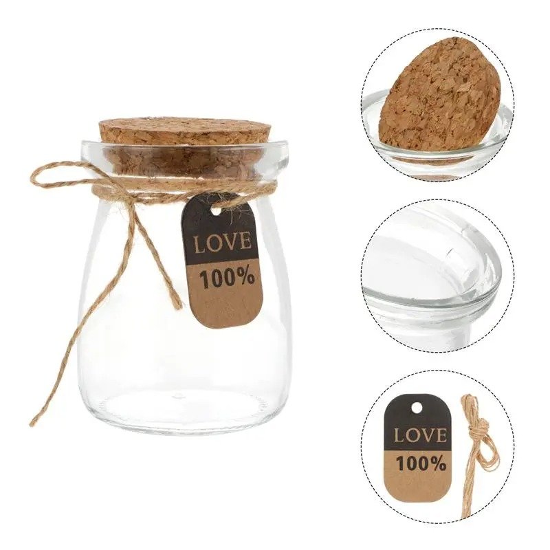 10pcs 100ML Heat Resistant Milk Glass Bottles With Wood Lid